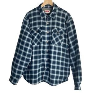Wrangler Men’s Sherpa Lined Button FrintvFlannel Shacket Large